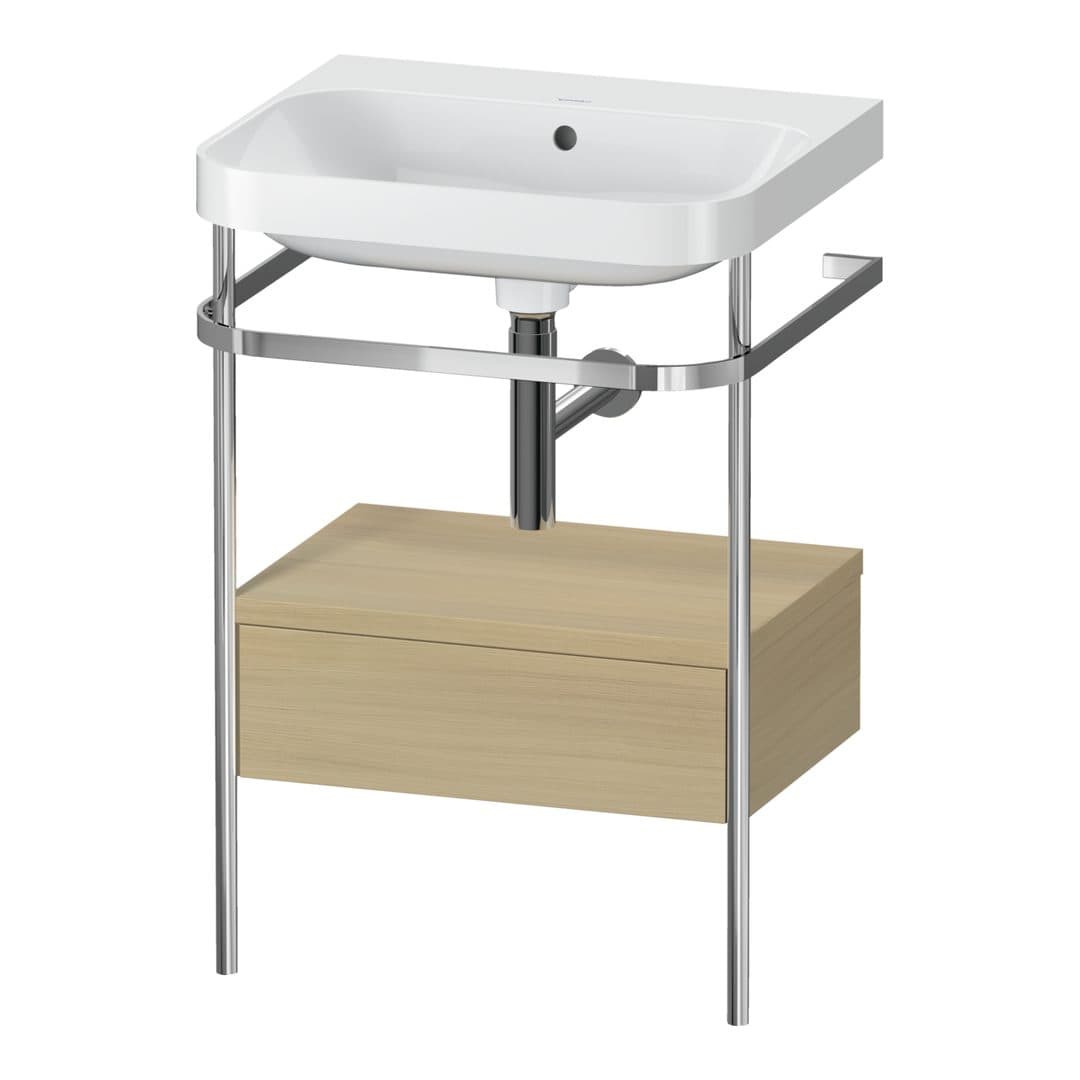 Duravit Happy D.2 – Βάση Νιπτήρα – 575 mm, με νιπτήρα, με συρτάρι, 1 συρτάρι, νιπτήρας κέντρο, έκδοση N, μοντέλο HP4840 – Mediterranean oak Matt, Real wood veneer (HP4840N7171)