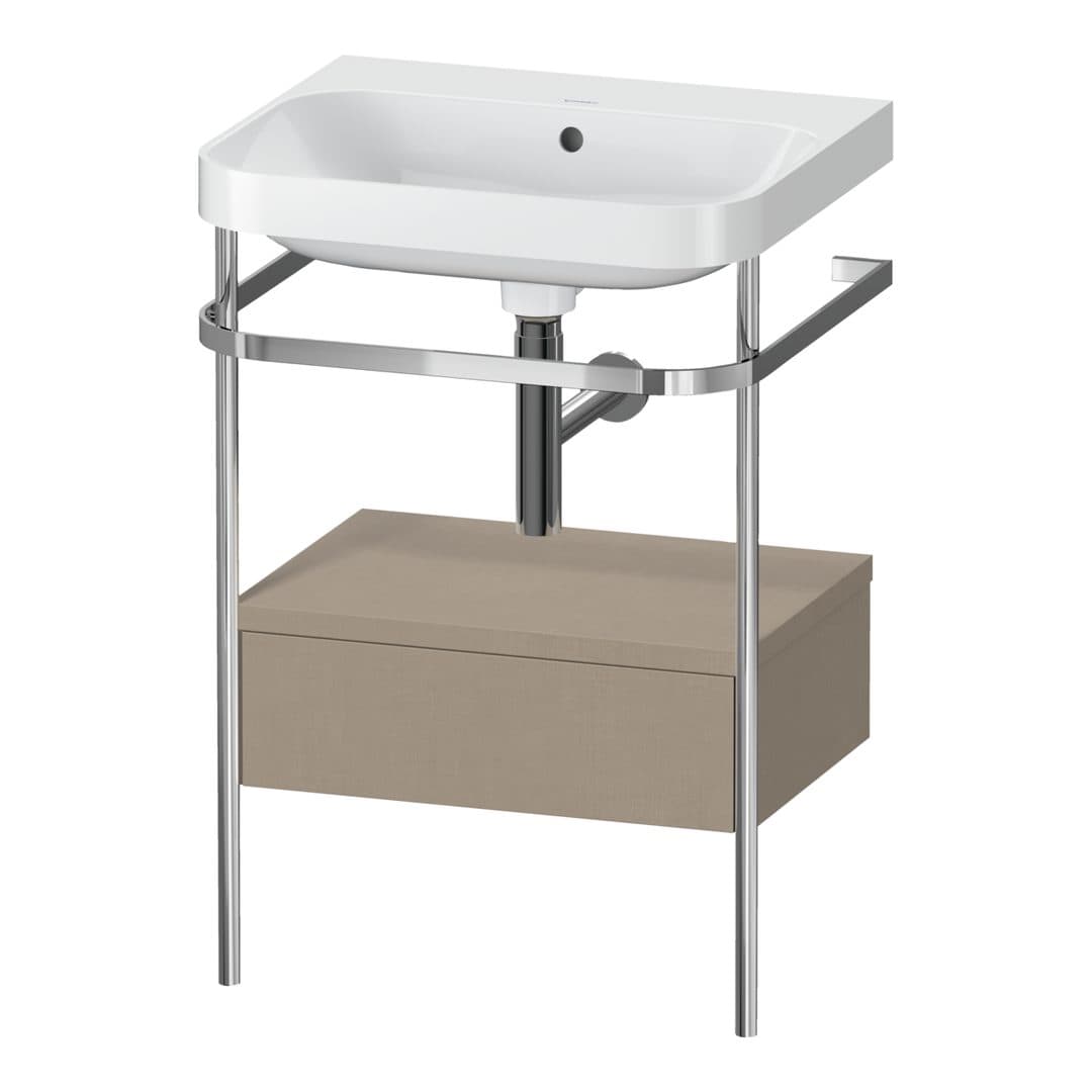 Duravit Happy D.2 – Βάση Νιπτήρα – 575 mm, με νιπτήρα, με συρτάρι, 1 συρτάρι, νιπτήρας κέντρο, έκδοση N, μοντέλο HP4840 – Linen Matt, Decor (HP4840N7575)