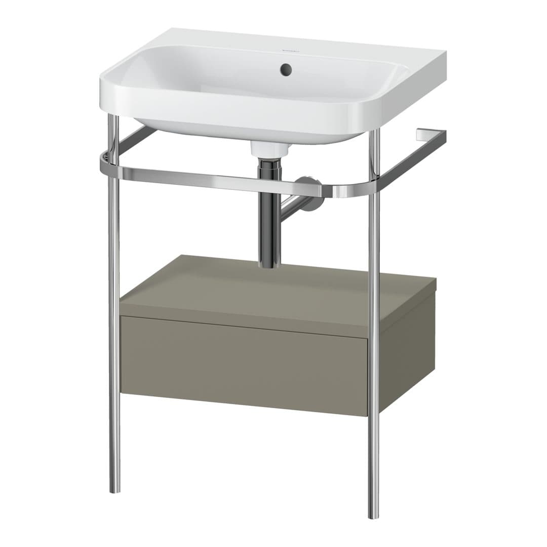Duravit Happy D.2 – Βάση Νιπτήρα – 575 mm, με νιπτήρα, με συρτάρι, 1 συρτάρι, νιπτήρας κέντρο, έκδοση N, μοντέλο HP4840 – Stone grey Satin Matt, Lacquer (HP4840N9292)