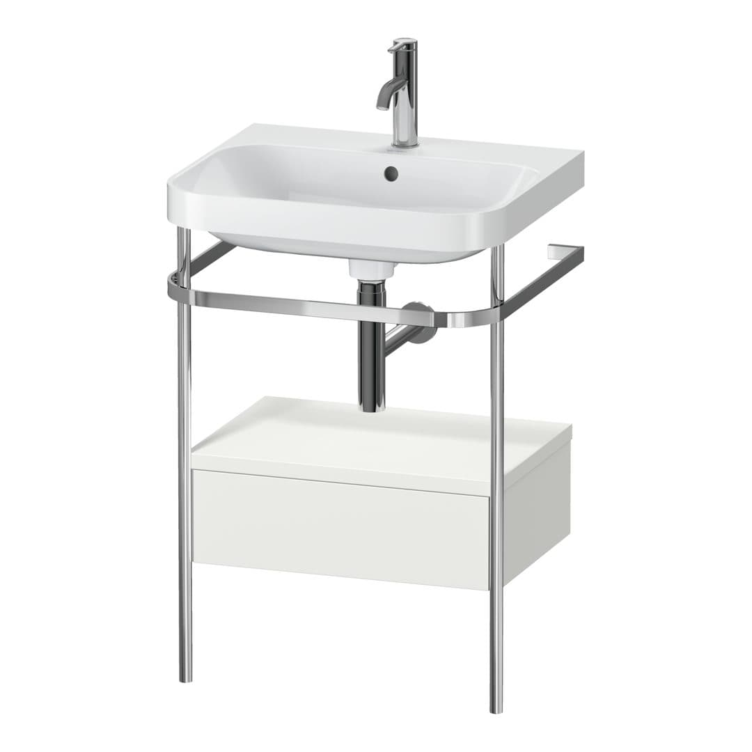 Duravit Happy D.2 – Βάση Νιπτήρα – 575 mm, με νιπτήρα, με συρτάρι, 1 συρτάρι, νιπτήρας κέντρο, έκδοση O, μοντέλο HP4840 – Nordic white Satin Matt, Lacquer (HP4840O3939)