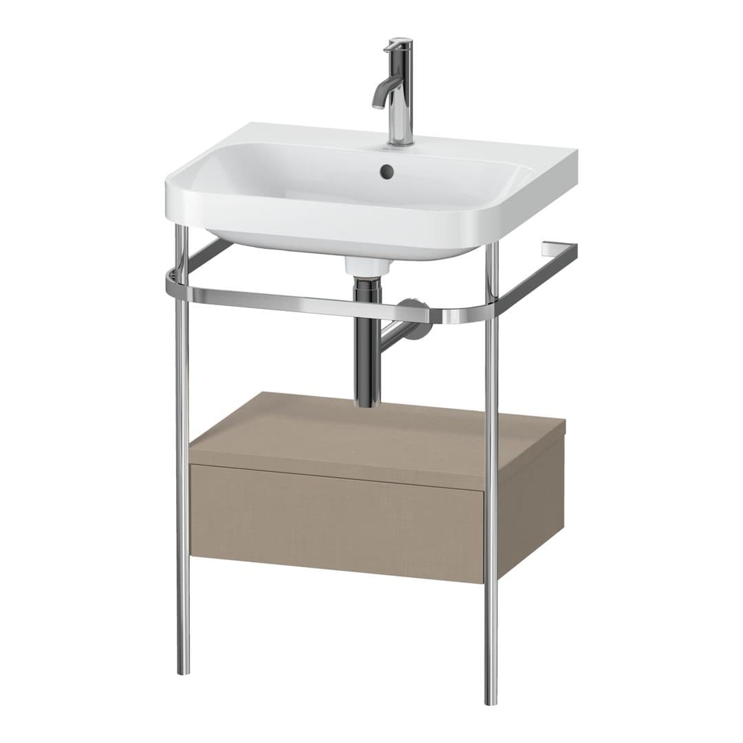 Duravit Happy D.2 – Βάση Νιπτήρα – 575 mm, με νιπτήρα, με συρτάρι, 1 συρτάρι, νιπτήρας κέντρο, έκδοση O, μοντέλο HP4840 – Linen Matt, Decor (HP4840O7575)