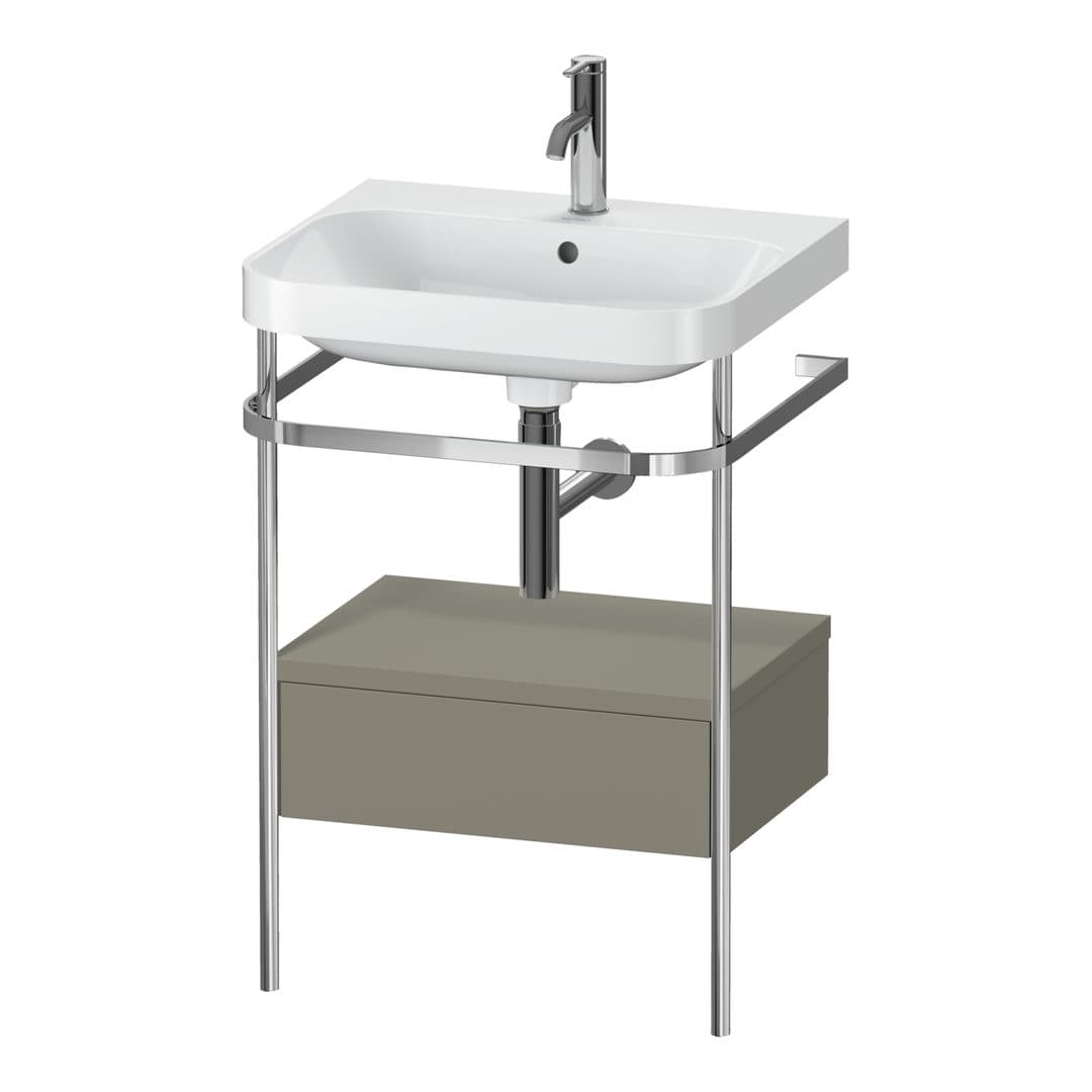 Duravit Happy D.2 – Βάση Νιπτήρα – 575 mm, με νιπτήρα, με συρτάρι, 1 συρτάρι, νιπτήρας κέντρο, έκδοση O, μοντέλο HP4840 – Stone grey Satin Matt, Lacquer (HP4840O9292)