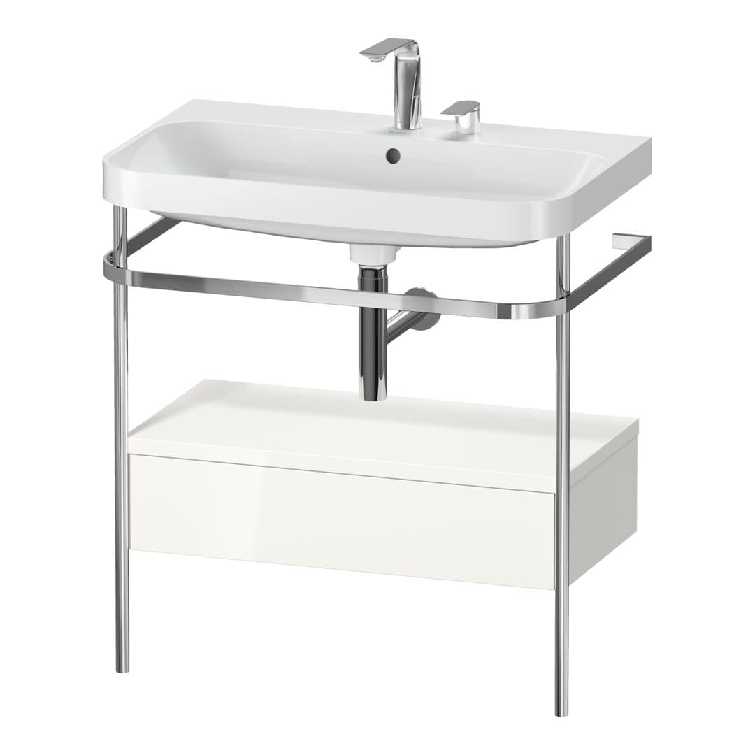 Duravit Happy D.2 – Βάση Νιπτήρα – 775 mm, με νιπτήρα, με συρτάρι, 1 συρτάρι, νιπτήρας κέντρο, έκδοση E, μοντέλο HP4842 – White High Gloss, Decor (HP4842E2222)