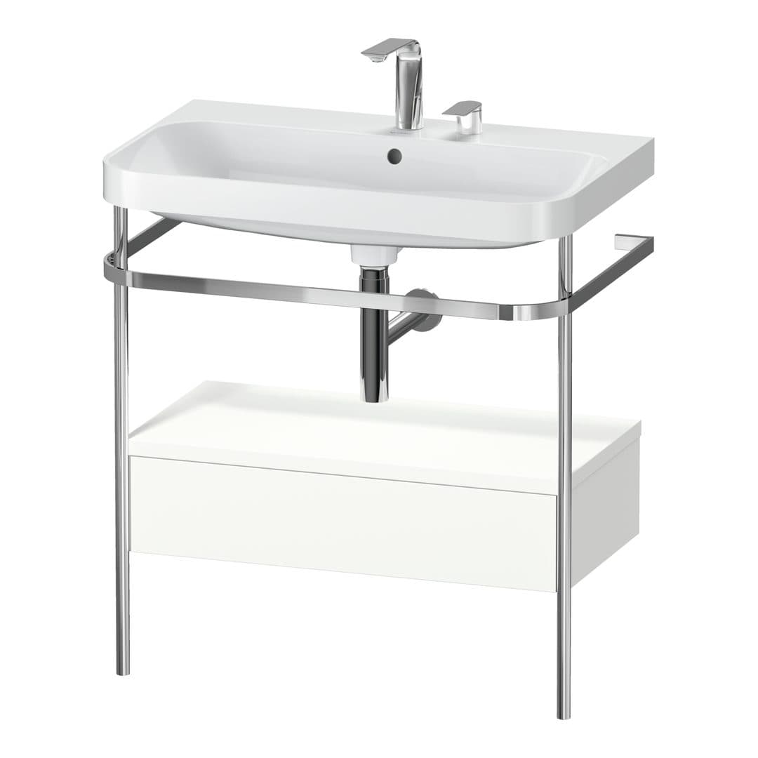 Duravit Happy D.2 – Βάση Νιπτήρα – 775 mm, με νιπτήρα, με συρτάρι, 1 συρτάρι, νιπτήρας κέντρο, έκδοση E, μοντέλο HP4842 – White Satin Matt, Lacquer (HP4842E3636)