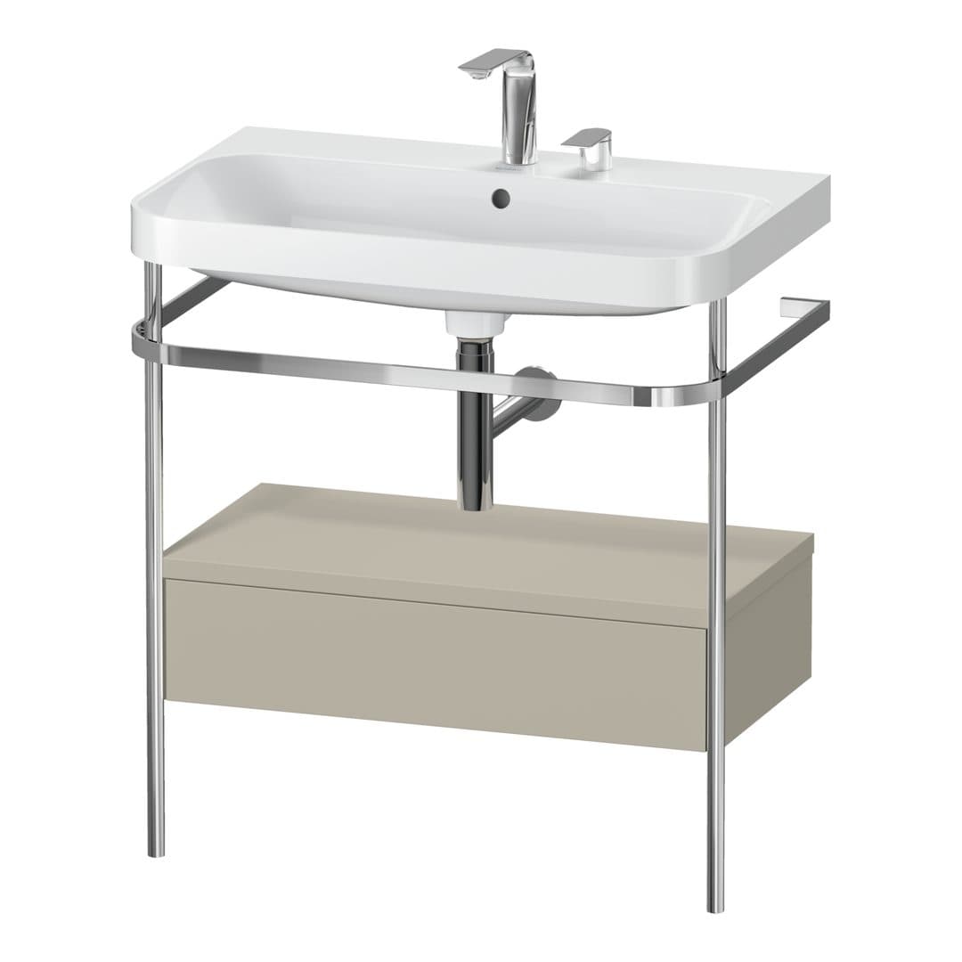 Duravit Happy D.2 – Βάση Νιπτήρα – 775 mm, με νιπτήρα, με συρτάρι, 1 συρτάρι, νιπτήρας κέντρο, έκδοση E, μοντέλο HP4842 – Taupe Satin Matt, Lacquer (HP4842E6060)