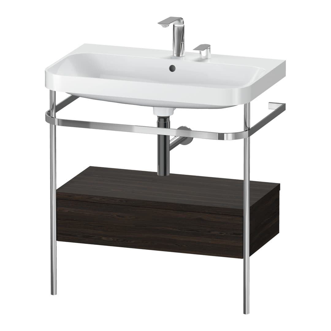 Duravit Happy D.2 – Βάση Νιπτήρα – 775 mm, με νιπτήρα, με συρτάρι, 1 συρτάρι, νιπτήρας κέντρο, έκδοση E, μοντέλο HP4842 – Brushed walnut Matt, Real wood veneer (HP4842E6969)