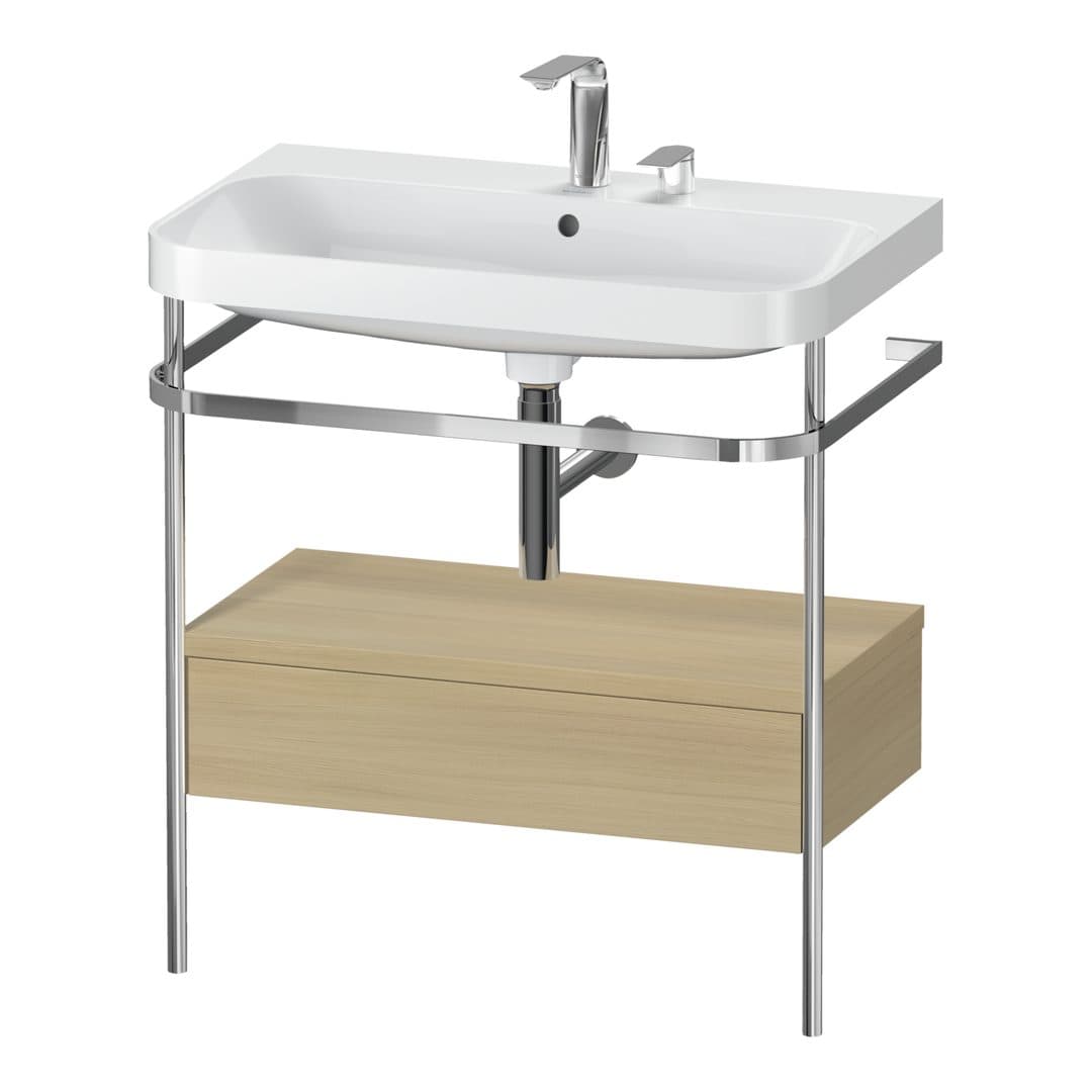 Duravit Happy D.2 – Βάση Νιπτήρα – 775 mm, με νιπτήρα, με συρτάρι, 1 συρτάρι, νιπτήρας κέντρο, έκδοση E, μοντέλο HP4842 – Mediterranean oak Matt, Real wood veneer (HP4842E7171)