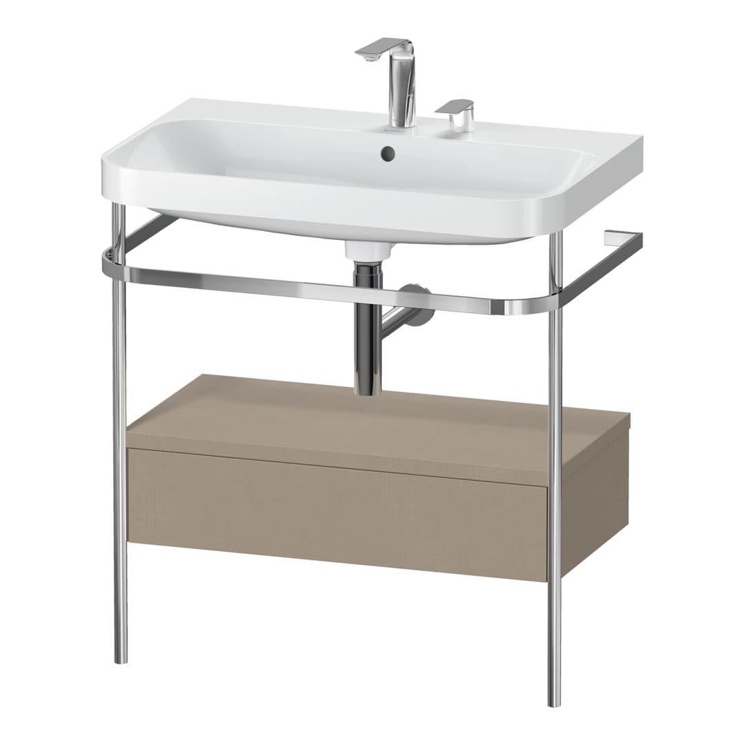 Duravit Happy D.2 – Βάση Νιπτήρα – 775 mm, με νιπτήρα, με συρτάρι, 1 συρτάρι, νιπτήρας κέντρο, έκδοση E, μοντέλο HP4842 – Linen Matt, Decor (HP4842E7575)