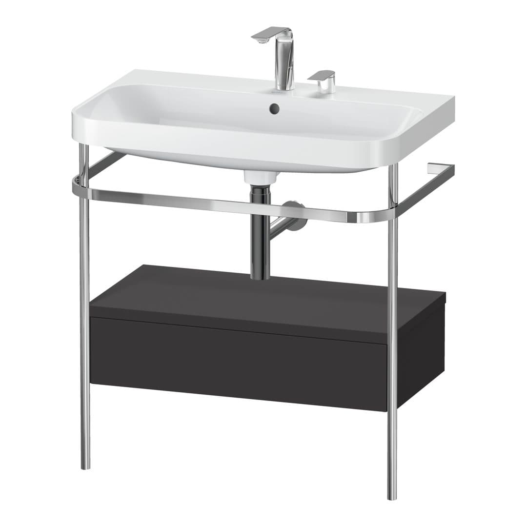 Duravit Happy D.2 – Βάση Νιπτήρα – 775 mm, με νιπτήρα, με συρτάρι, 1 συρτάρι, νιπτήρας κέντρο, έκδοση E, μοντέλο HP4842 – Graphite Super Matt, Decor (HP4842E8080)