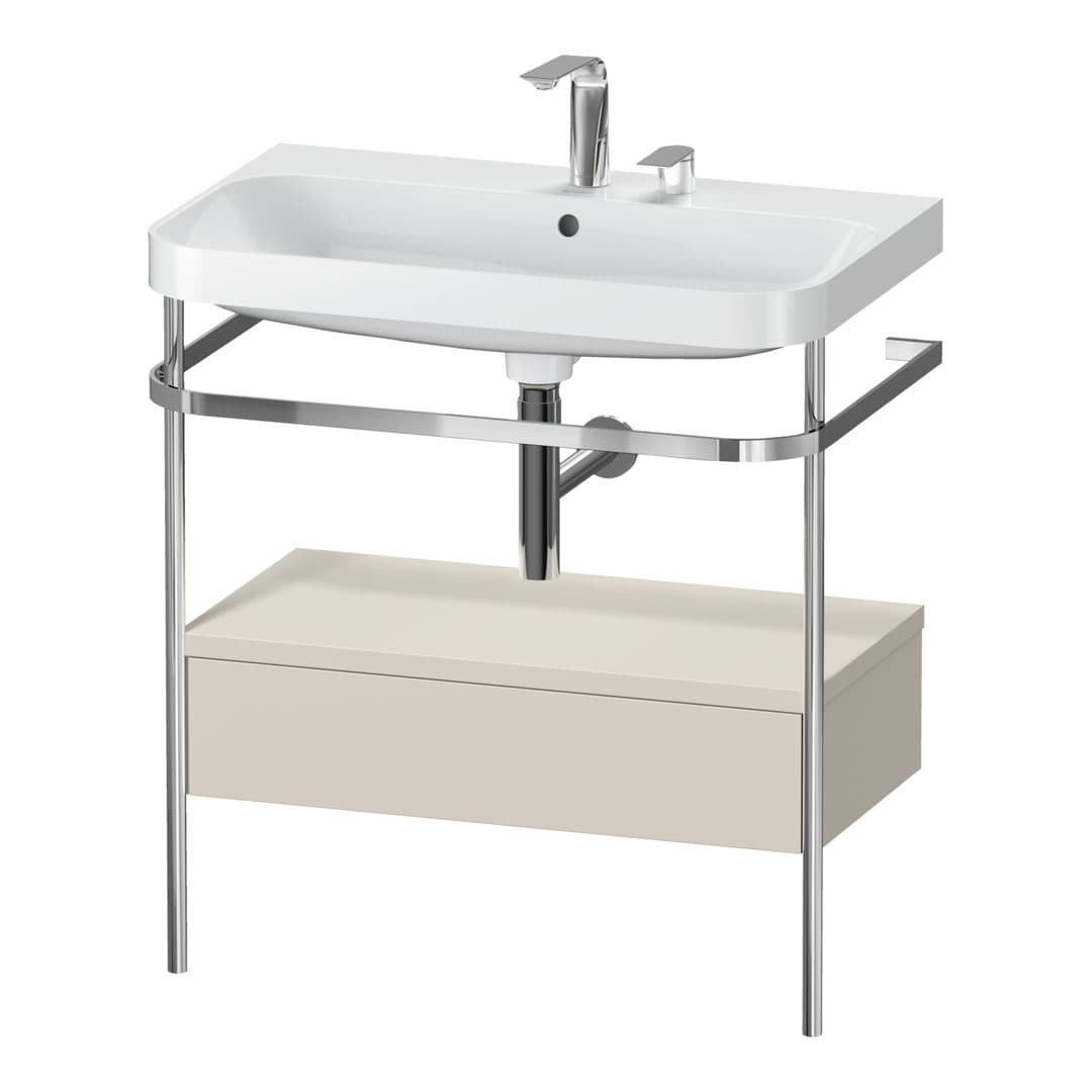 Duravit Happy D.2 – Βάση Νιπτήρα – 775 mm, με νιπτήρα, με συρτάρι, 1 συρτάρι, νιπτήρας κέντρο, έκδοση E, μοντέλο HP4842 – Taupe Super Matt, Decor (HP4842E8383)