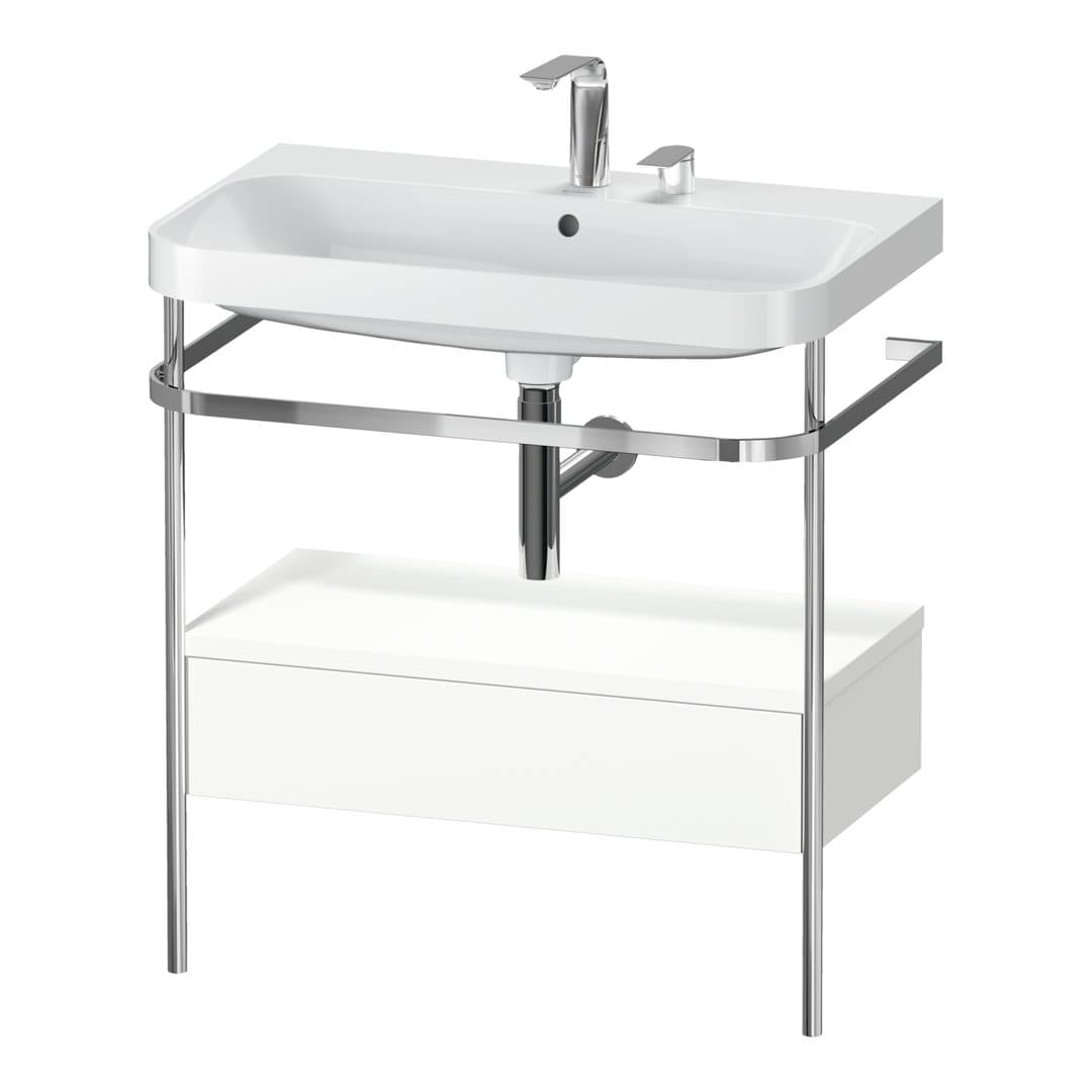 Duravit Happy D.2 – Βάση Νιπτήρα – 775 mm, με νιπτήρα, με συρτάρι, 1 συρτάρι, νιπτήρας κέντρο, έκδοση E, μοντέλο HP4842 – White Super Matt, Decor (HP4842E8484)