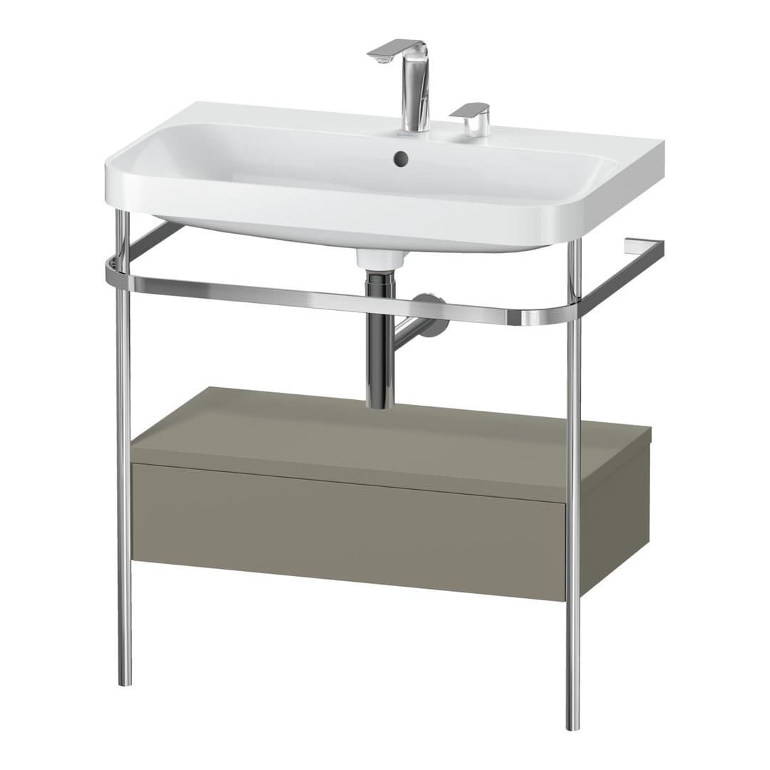 Duravit Happy D.2 – Βάση Νιπτήρα – 775 mm, με νιπτήρα, με συρτάρι, 1 συρτάρι, νιπτήρας κέντρο, έκδοση E, μοντέλο HP4842 – Stone grey Satin Matt, Lacquer (HP4842E9292)