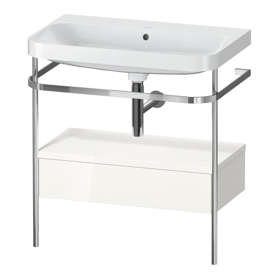 Duravit Happy D.2 – Βάση Νιπτήρα – 775 mm, με νιπτήρα, με συρτάρι, 1 συρτάρι, νιπτήρας κέντρο, έκδοση N, μοντέλο HP4842 – White High Gloss, Decor (HP4842N2222)