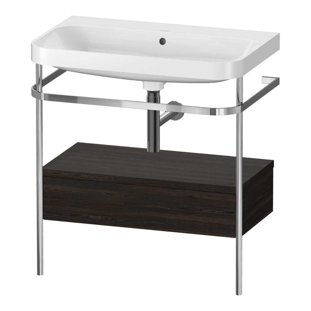 Duravit Happy D.2 – Βάση Νιπτήρα – 775 mm, με νιπτήρα, με συρτάρι, 1 συρτάρι, νιπτήρας κέντρο, έκδοση N, μοντέλο HP4842 – Brushed walnut Matt, Real wood veneer (HP4842N6969)
