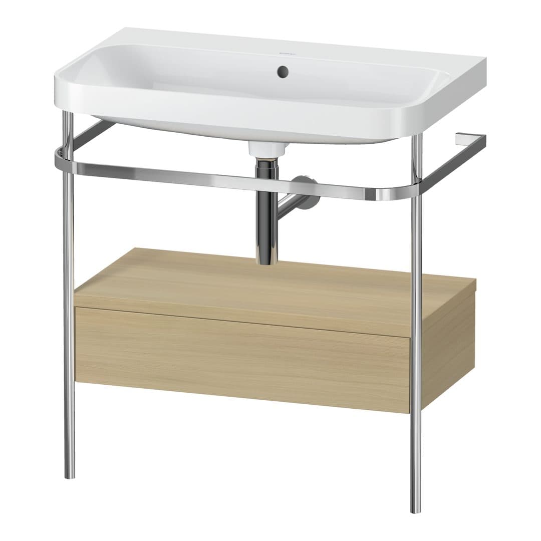Duravit Happy D.2 – Βάση Νιπτήρα – 775 mm, με νιπτήρα, με συρτάρι, 1 συρτάρι, νιπτήρας κέντρο, έκδοση N, μοντέλο HP4842 – Mediterranean oak Matt, Real wood veneer (HP4842N7171)