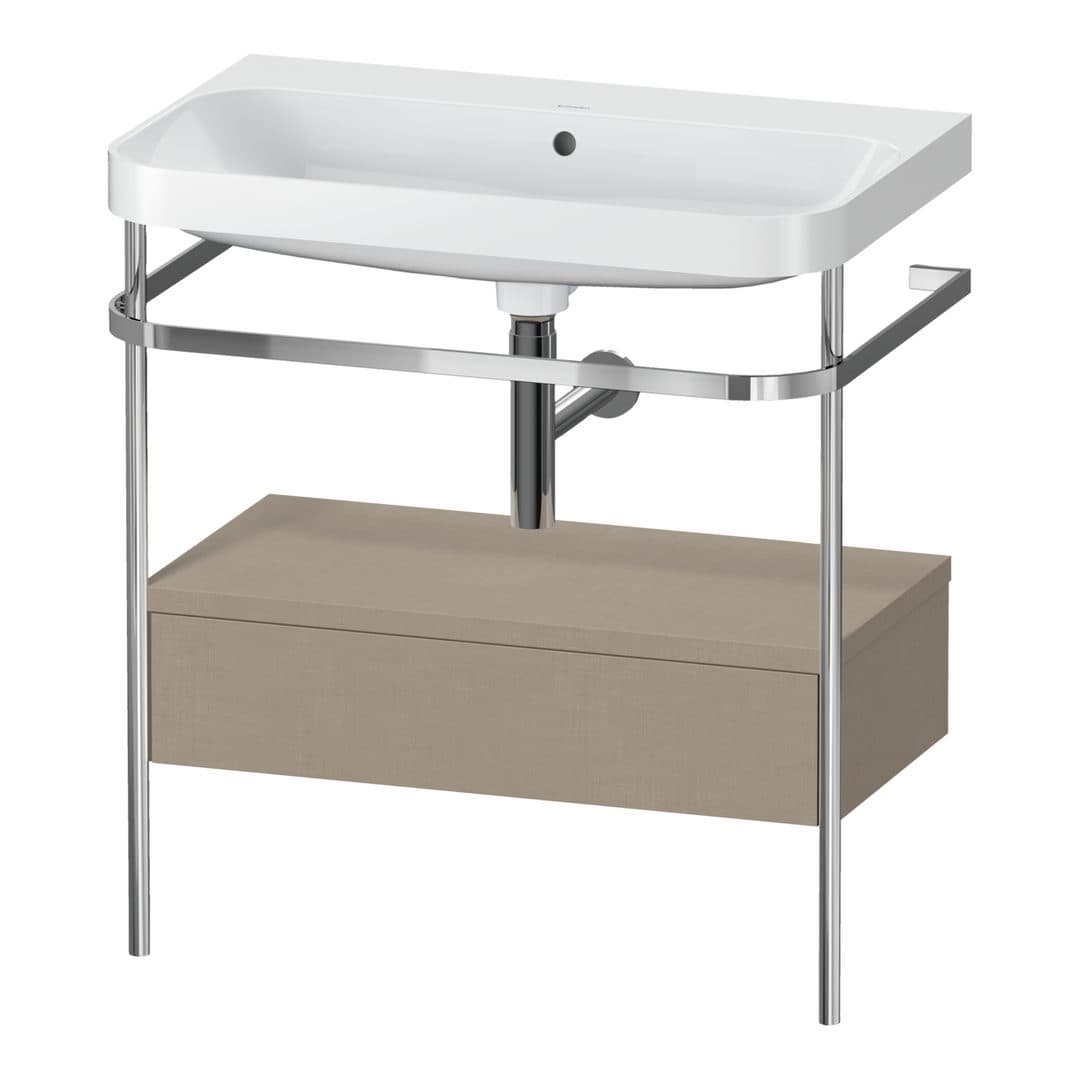Duravit Happy D.2 – Βάση Νιπτήρα – 775 mm, με νιπτήρα, με συρτάρι, 1 συρτάρι, νιπτήρας κέντρο, έκδοση N, μοντέλο HP4842 – Linen Matt, Decor (HP4842N7575)