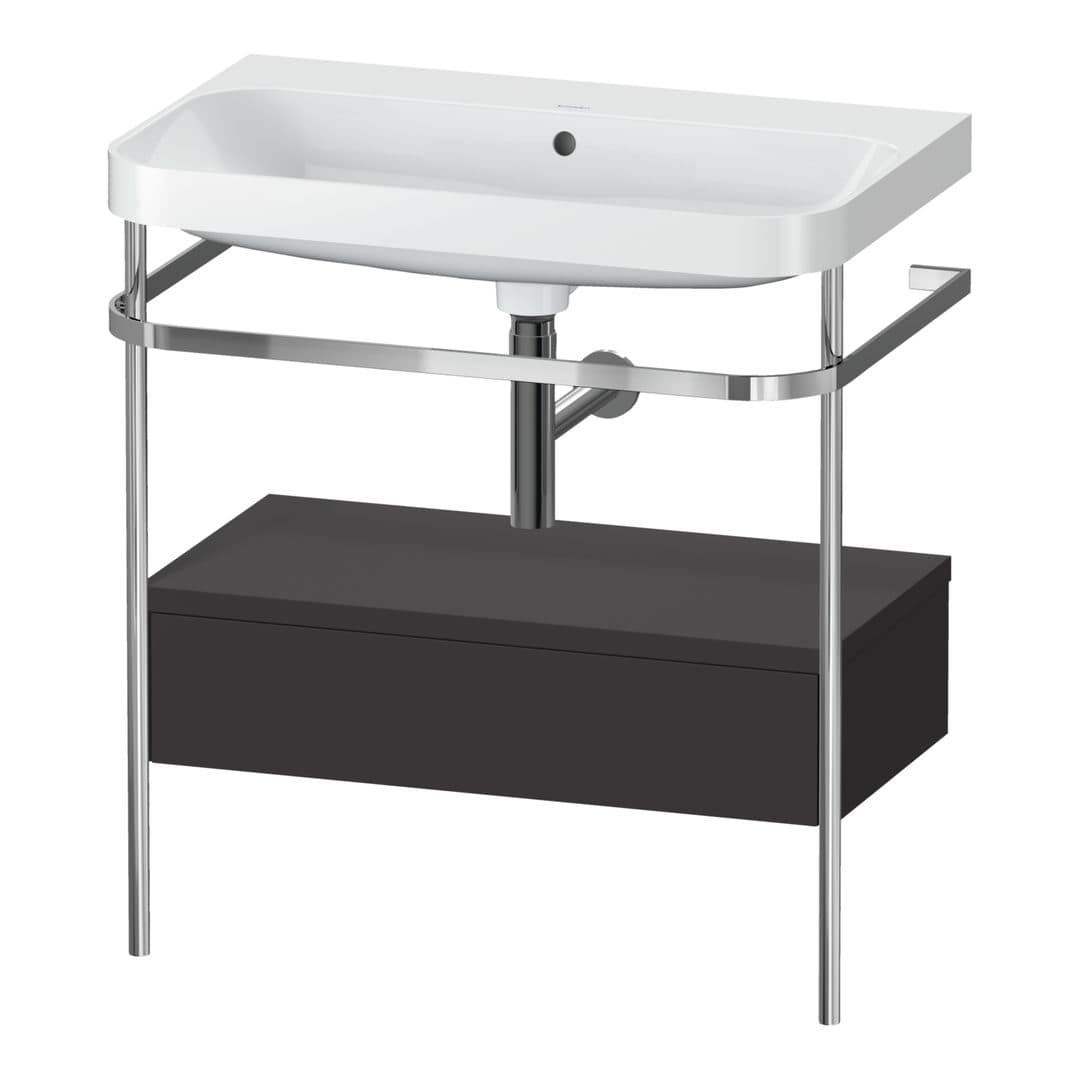 Duravit Happy D.2 – Βάση Νιπτήρα – 775 mm, με νιπτήρα, με συρτάρι, 1 συρτάρι, νιπτήρας κέντρο, έκδοση N, μοντέλο HP4842 – Graphite Super Matt, Decor (HP4842N8080)