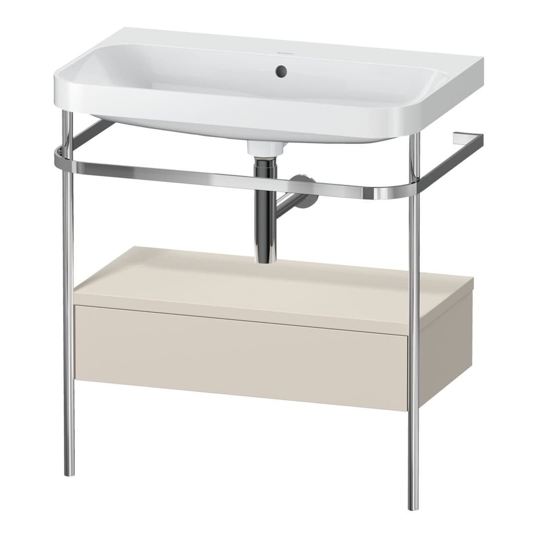 Duravit Happy D.2 – Βάση Νιπτήρα – 775 mm, με νιπτήρα, με συρτάρι, 1 συρτάρι, νιπτήρας κέντρο, έκδοση N, μοντέλο HP4842 – Taupe Super Matt, Decor (HP4842N8383)
