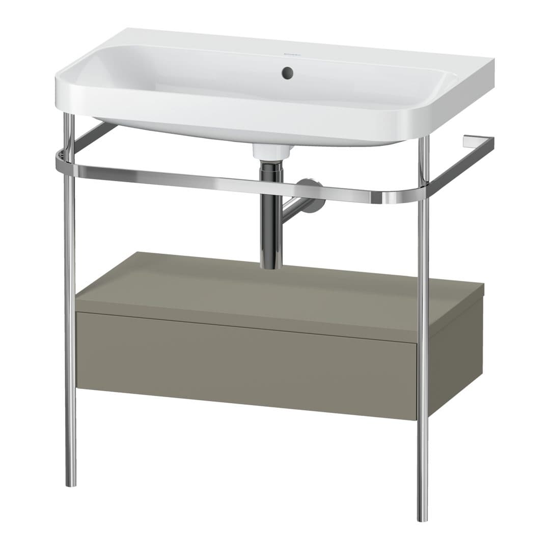 Duravit Happy D.2 – Βάση Νιπτήρα – 775 mm, με νιπτήρα, με συρτάρι, 1 συρτάρι, νιπτήρας κέντρο, έκδοση N, μοντέλο HP4842 – Stone grey Satin Matt, Lacquer (HP4842N9292)