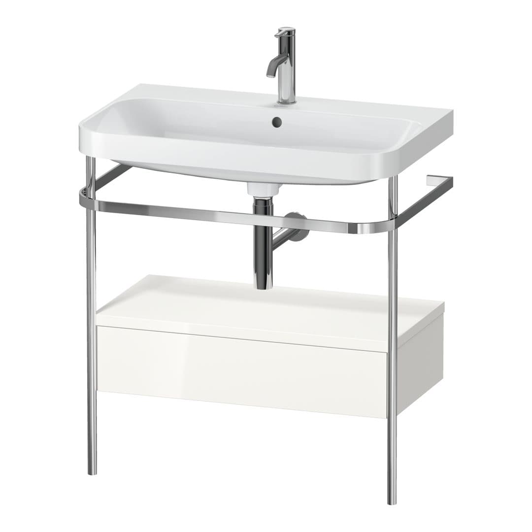 Duravit Happy D.2 – Βάση Νιπτήρα – 775 mm, με νιπτήρα, με συρτάρι, 1 συρτάρι, νιπτήρας κέντρο, έκδοση O, μοντέλο HP4842 – White High Gloss, Decor (HP4842O2222)
