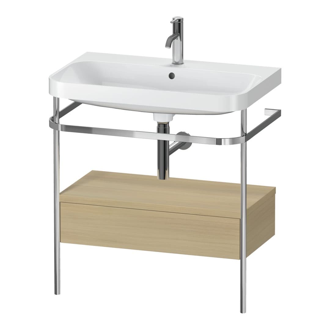 Duravit Happy D.2 – Βάση Νιπτήρα – 775 mm, με νιπτήρα, με συρτάρι, 1 συρτάρι, νιπτήρας κέντρο, έκδοση O, μοντέλο HP4842 – Mediterranean oak Matt, Real wood veneer (HP4842O7171)