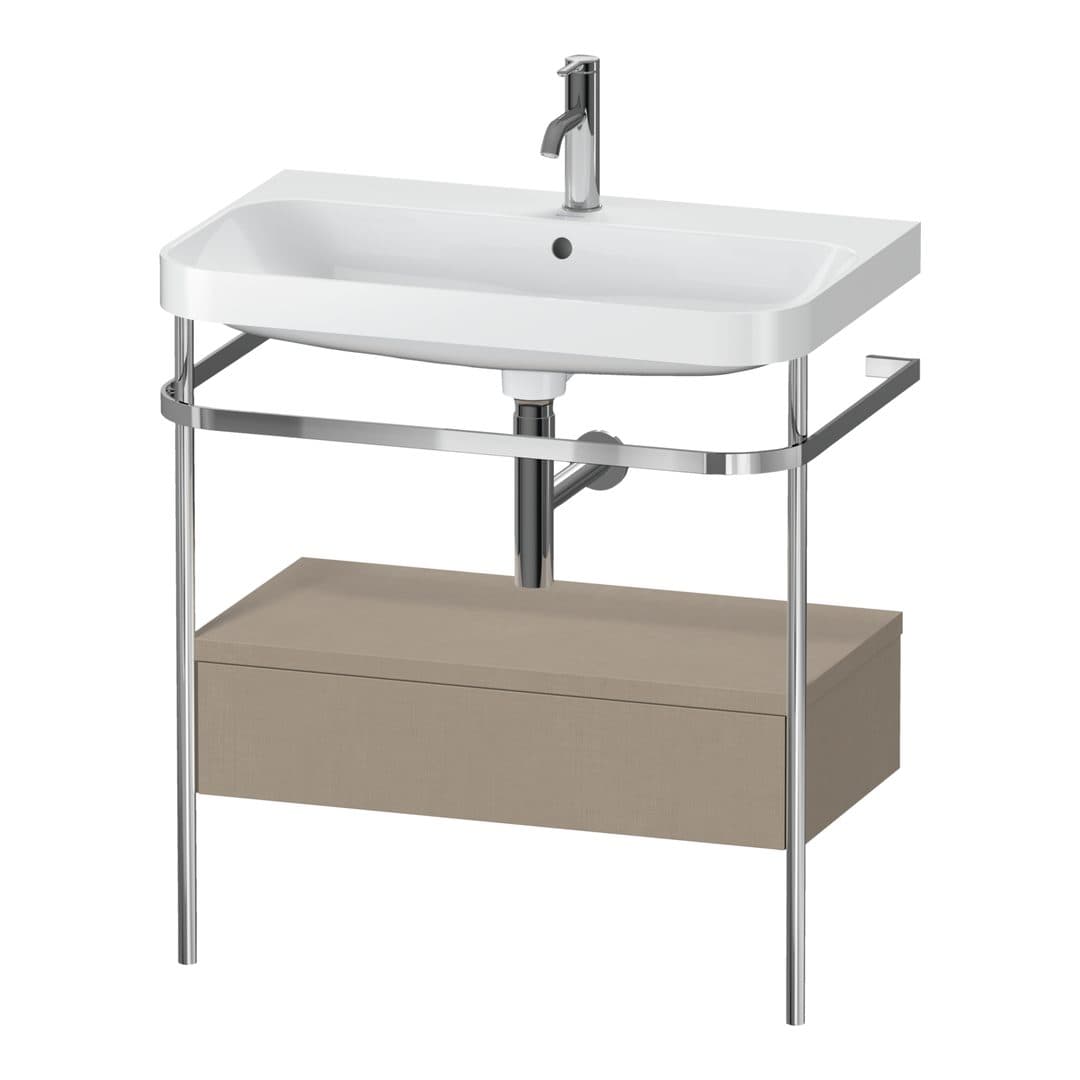 Duravit Happy D.2 – Βάση Νιπτήρα – 775 mm, με νιπτήρα, με συρτάρι, 1 συρτάρι, νιπτήρας κέντρο, έκδοση O, μοντέλο HP4842 – Linen Matt, Decor (HP4842O7575)