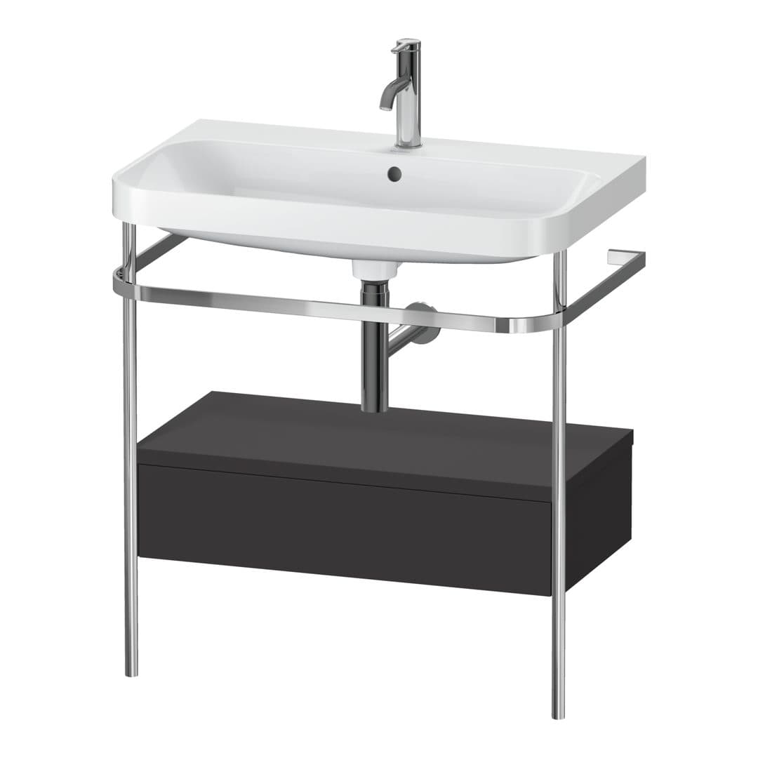 Duravit Happy D.2 – Βάση Νιπτήρα – 775 mm, με νιπτήρα, με συρτάρι, 1 συρτάρι, νιπτήρας κέντρο, έκδοση O, μοντέλο HP4842 – Graphite Super Matt, Decor (HP4842O8080)