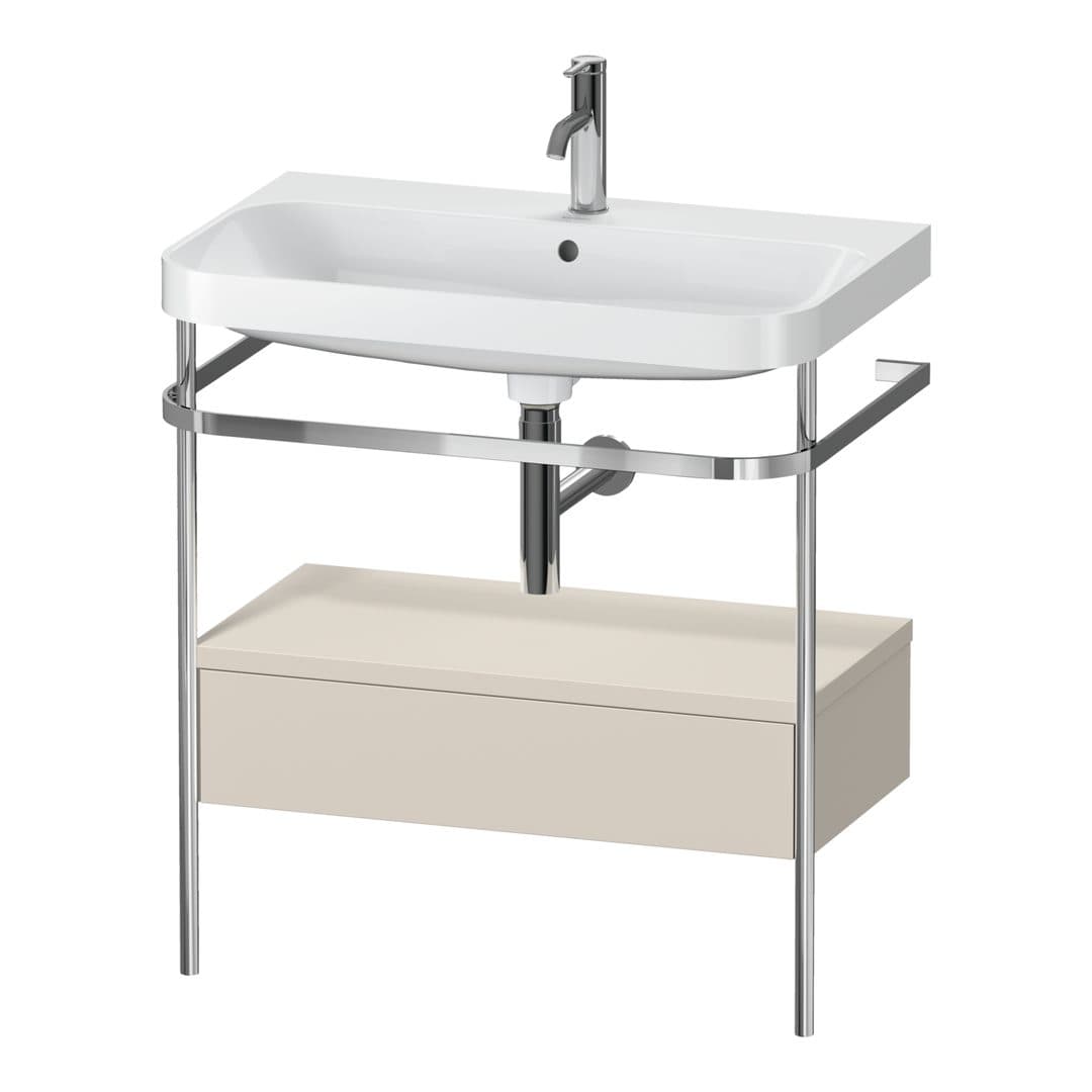 Duravit Happy D.2 – Βάση Νιπτήρα – 775 mm, με νιπτήρα, με συρτάρι, 1 συρτάρι, νιπτήρας κέντρο, έκδοση O, μοντέλο HP4842 – Taupe Super Matt, Decor (HP4842O8383)