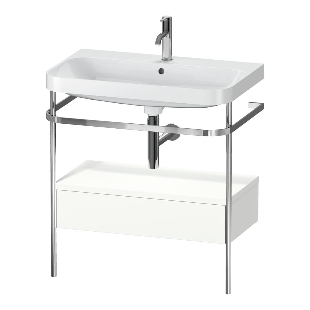 Duravit Happy D.2 – Βάση Νιπτήρα – 775 mm, με νιπτήρα, με συρτάρι, 1 συρτάρι, νιπτήρας κέντρο, έκδοση O, μοντέλο HP4842 – White Super Matt, Decor (HP4842O8484)