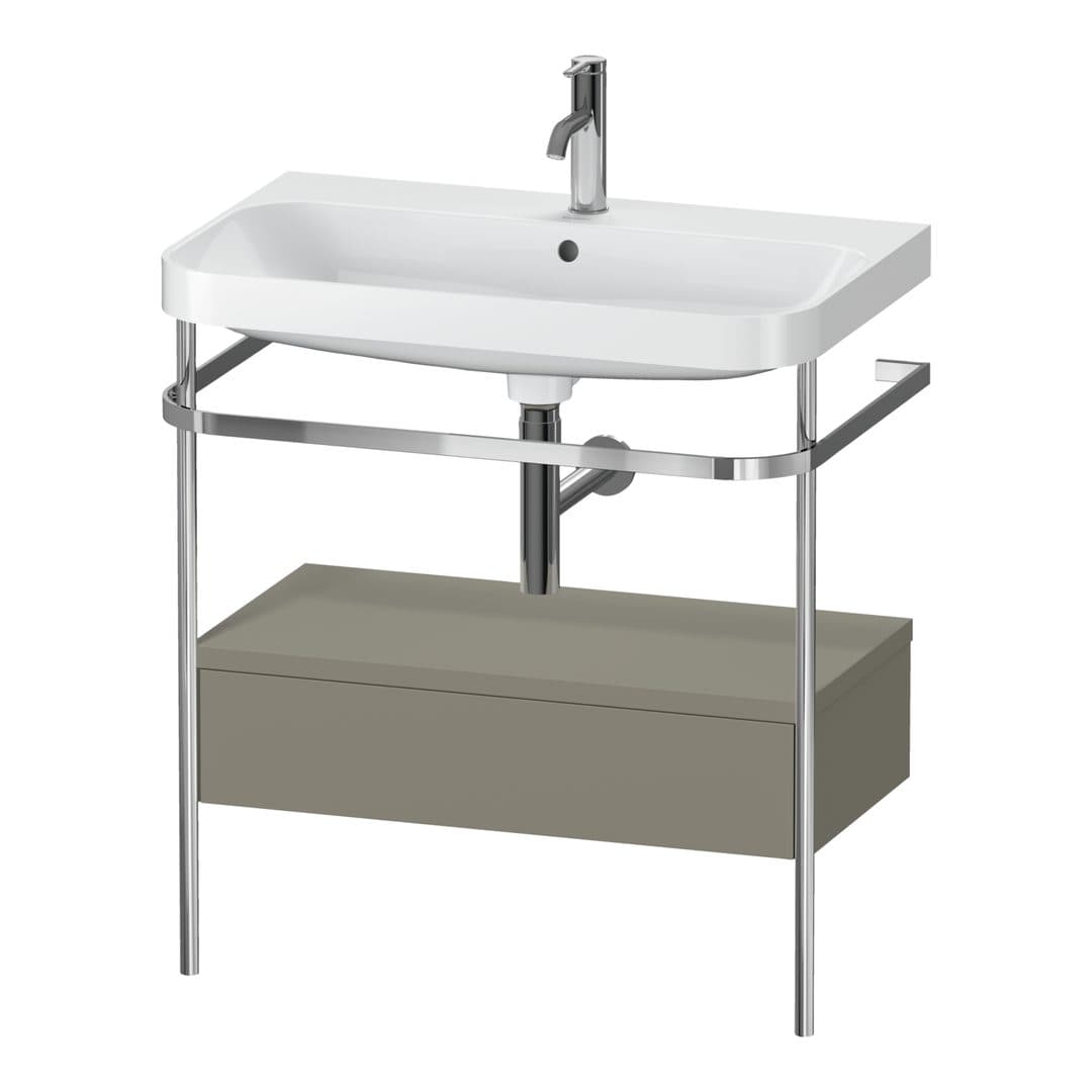 Duravit Happy D.2 – Βάση Νιπτήρα – 775 mm, με νιπτήρα, με συρτάρι, 1 συρτάρι, νιπτήρας κέντρο, έκδοση O, μοντέλο HP4842 – Stone grey Satin Matt, Lacquer (HP4842O9292)