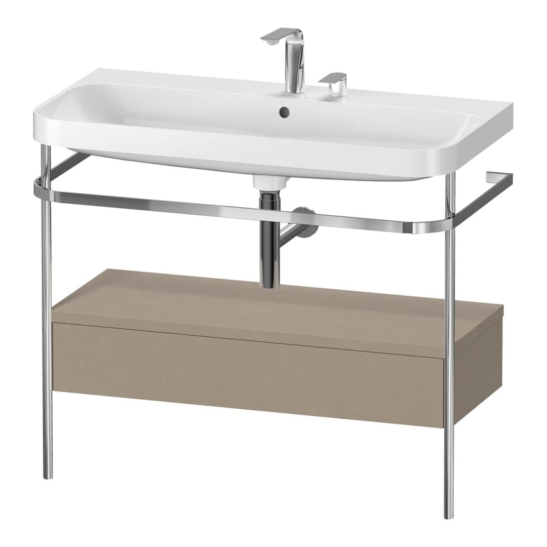 Duravit Happy D.2 – Βάση Νιπτήρα – 975 mm, με νιπτήρα, με συρτάρι, 1 συρτάρι, νιπτήρας κέντρο, έκδοση E, μοντέλο HP4843 – Linen Matt, Decor (HP4843E7575)