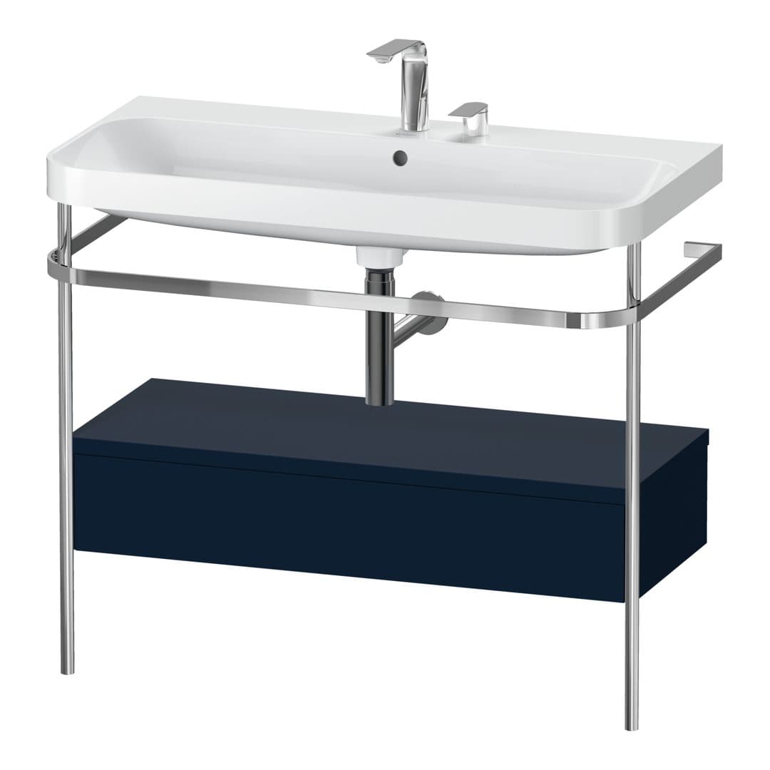 Duravit Happy D.2 – Βάση Νιπτήρα – 975 mm, με νιπτήρα, με συρτάρι, 1 συρτάρι, νιπτήρας κέντρο, έκδοση E, μοντέλο HP4843 – Night blue Satin Matt, Lacquer (HP4843E9898)