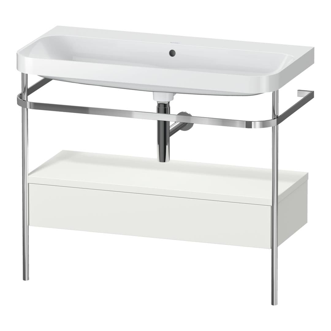 Duravit Happy D.2 – Βάση Νιπτήρα – 975 mm, με νιπτήρα, με συρτάρι, 1 συρτάρι, νιπτήρας κέντρο, έκδοση N, μοντέλο HP4843 – Nordic white Satin Matt, Lacquer (HP4843N3939)