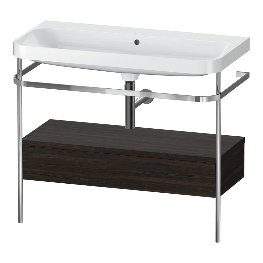 Duravit Happy D.2 – Βάση Νιπτήρα – 975 mm, με νιπτήρα, με συρτάρι, 1 συρτάρι, νιπτήρας κέντρο, έκδοση N, μοντέλο HP4843 – Brushed walnut Matt, Real wood veneer (HP4843N6969)
