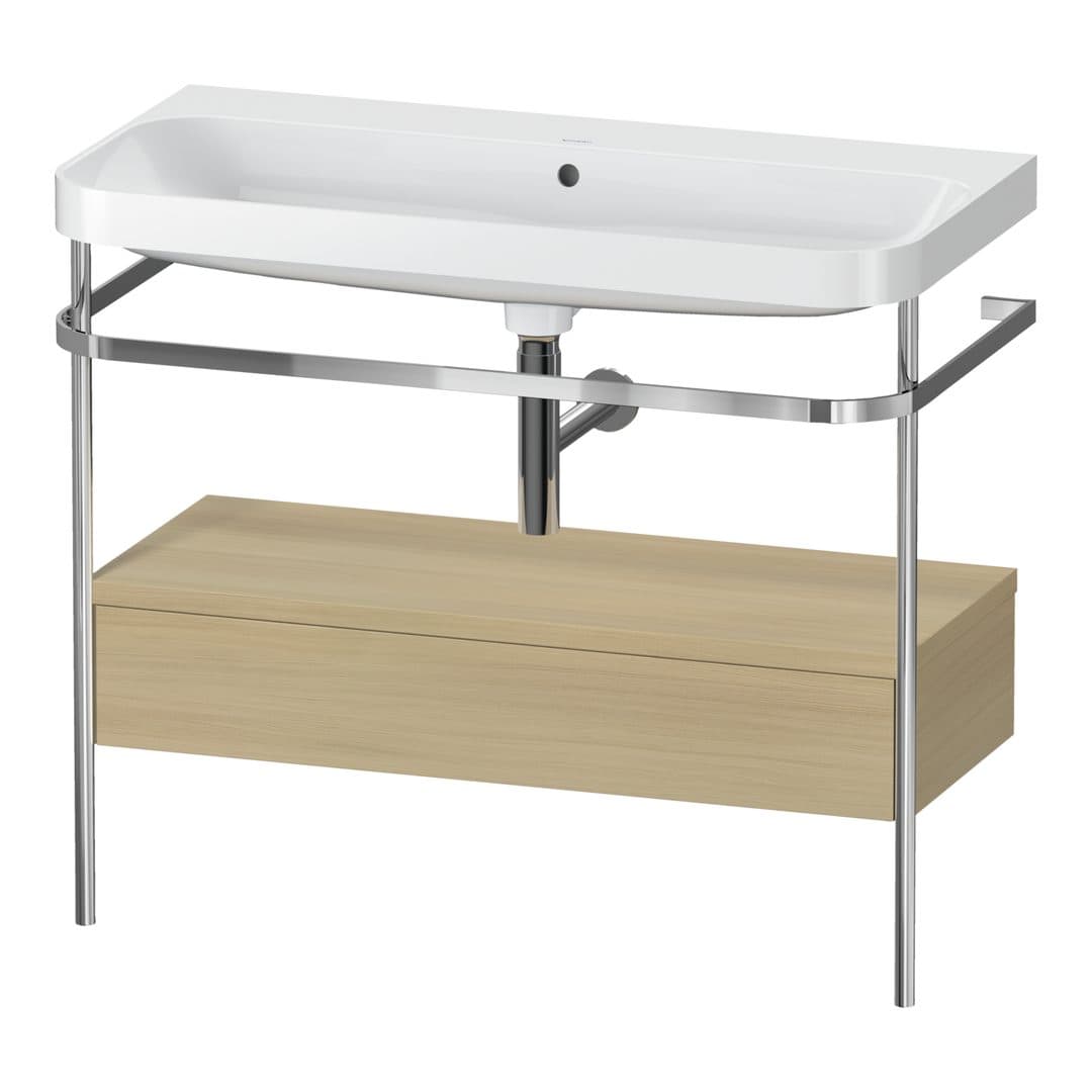 Duravit Happy D.2 – Βάση Νιπτήρα – 975 mm, με νιπτήρα, με συρτάρι, 1 συρτάρι, νιπτήρας κέντρο, έκδοση N, μοντέλο HP4843 – Mediterranean oak Matt, Real wood veneer (HP4843N7171)