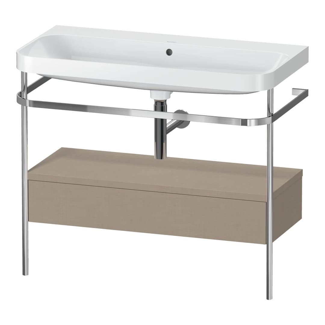 Duravit Happy D.2 – Βάση Νιπτήρα – 975 mm, με νιπτήρα, με συρτάρι, 1 συρτάρι, νιπτήρας κέντρο, έκδοση N, μοντέλο HP4843 – Linen Matt, Decor (HP4843N7575)