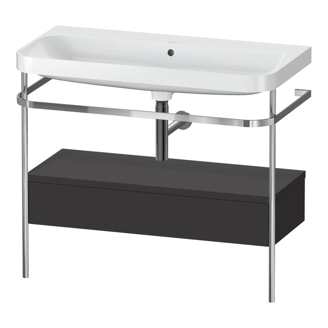 Duravit Happy D.2 – Βάση Νιπτήρα – 975 mm, με νιπτήρα, με συρτάρι, 1 συρτάρι, νιπτήρας κέντρο, έκδοση N, μοντέλο HP4843 – Graphite Super Matt, Decor (HP4843N8080)