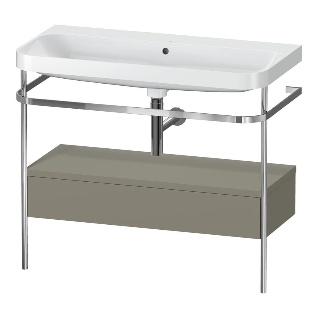 Duravit Happy D.2 – Βάση Νιπτήρα – 975 mm, με νιπτήρα, με συρτάρι, 1 συρτάρι, νιπτήρας κέντρο, έκδοση N, μοντέλο HP4843 – Stone grey Satin Matt, Lacquer (HP4843N9292)