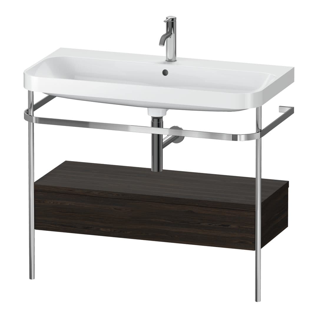 Duravit Happy D.2 – Βάση Νιπτήρα – 975 mm, με νιπτήρα, με συρτάρι, 1 συρτάρι, νιπτήρας κέντρο, έκδοση O, μοντέλο HP4843 – Brushed walnut Matt, Real wood veneer (HP4843O6969)
