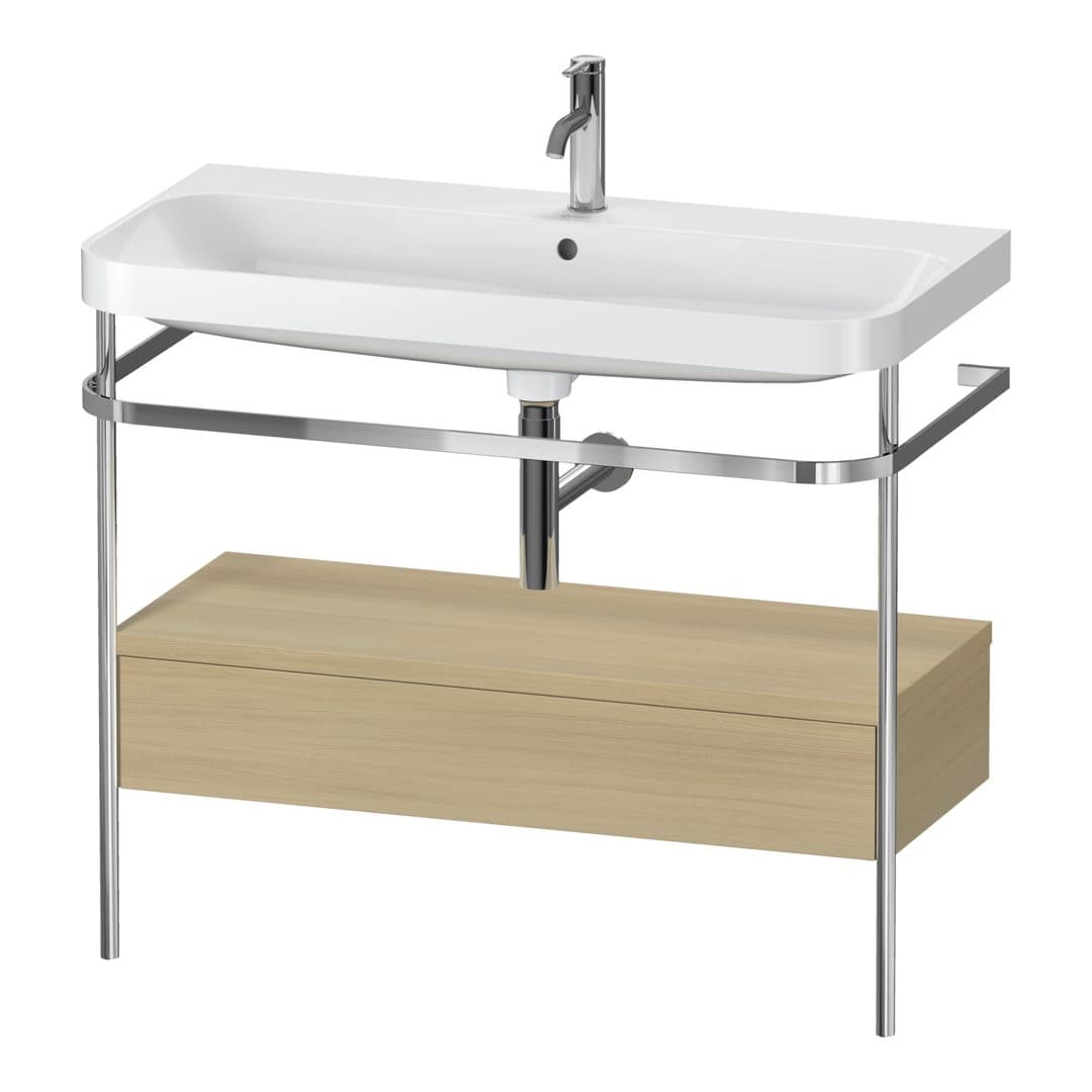 Duravit Happy D.2 – Βάση Νιπτήρα – 975 mm, με νιπτήρα, με συρτάρι, 1 συρτάρι, νιπτήρας κέντρο, έκδοση O, μοντέλο HP4843 – Mediterranean oak Matt, Real wood veneer (HP4843O7171)