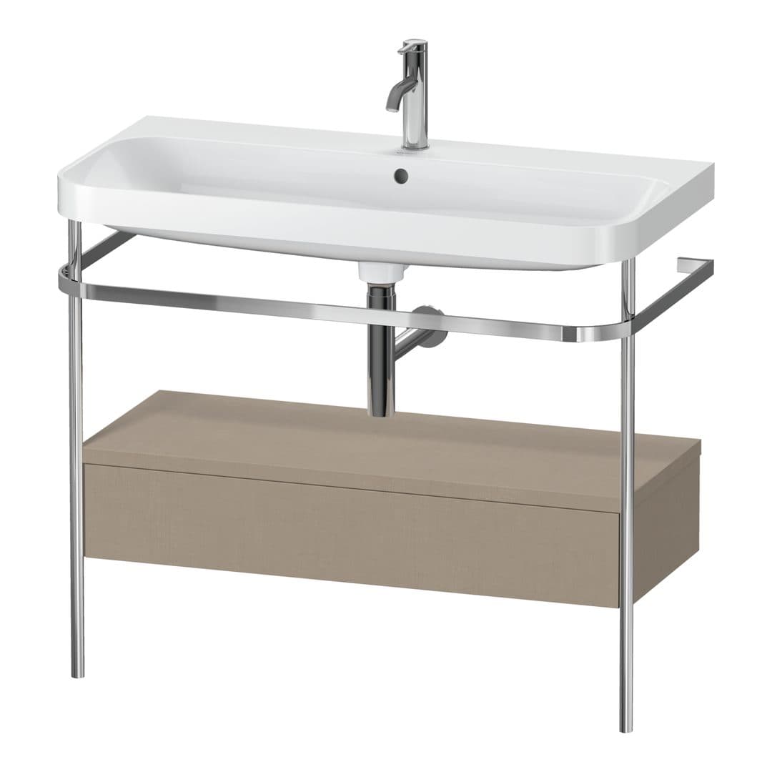 Duravit Happy D.2 – Βάση Νιπτήρα – 975 mm, με νιπτήρα, με συρτάρι, 1 συρτάρι, νιπτήρας κέντρο, έκδοση O, μοντέλο HP4843 – Linen Matt, Decor (HP4843O7575)