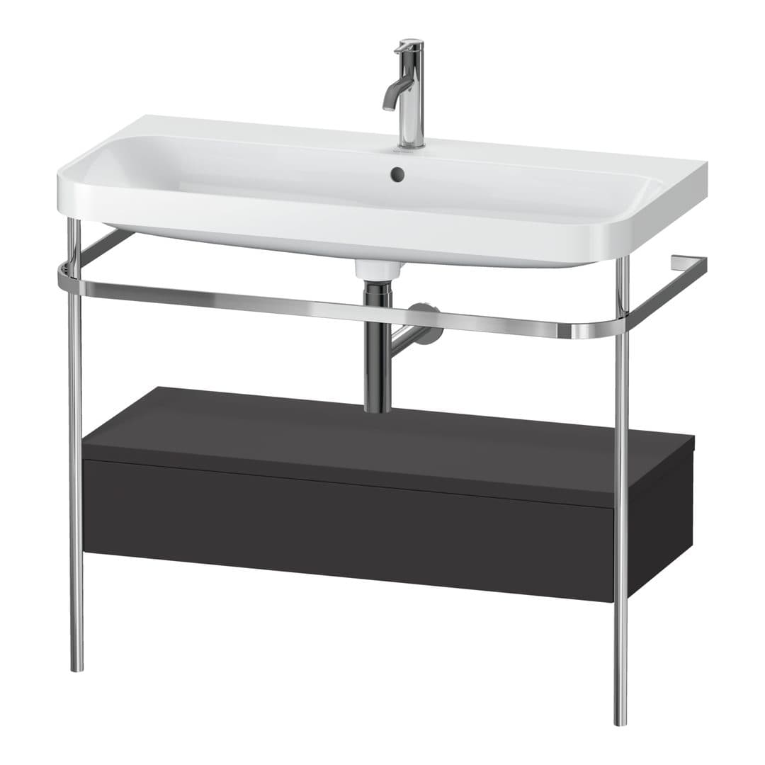 Duravit Happy D.2 – Βάση Νιπτήρα – 975 mm, με νιπτήρα, με συρτάρι, 1 συρτάρι, νιπτήρας κέντρο, έκδοση O, μοντέλο HP4843 – Graphite Super Matt, Decor (HP4843O8080)