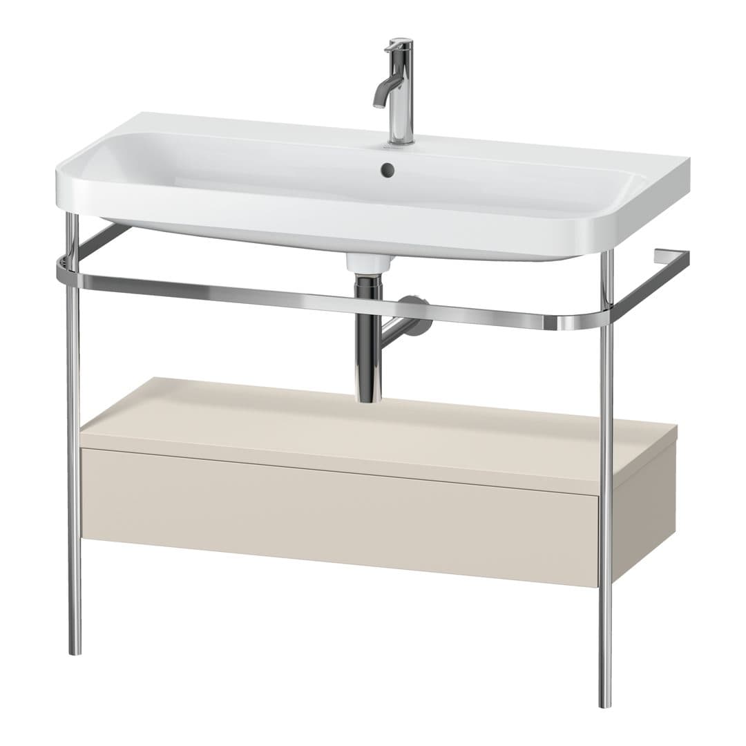Duravit Happy D.2 – Βάση Νιπτήρα – 975 mm, με νιπτήρα, με συρτάρι, 1 συρτάρι, νιπτήρας κέντρο, έκδοση O, μοντέλο HP4843 – Taupe Super Matt, Decor (HP4843O8383)