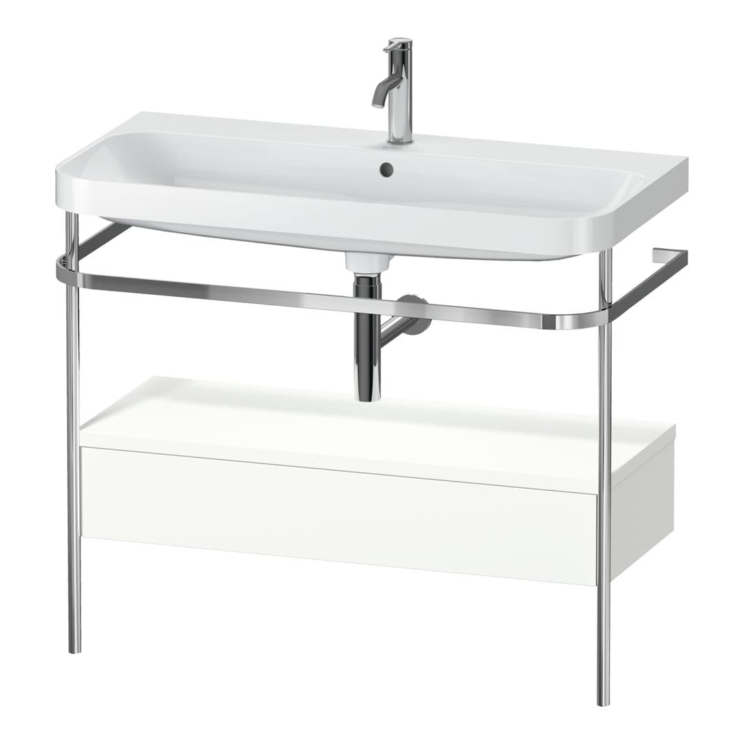 Duravit Happy D.2 – Βάση Νιπτήρα – 975 mm, με νιπτήρα, με συρτάρι, 1 συρτάρι, νιπτήρας κέντρο, έκδοση O, μοντέλο HP4843 – White Super Matt, Decor (HP4843O8484)