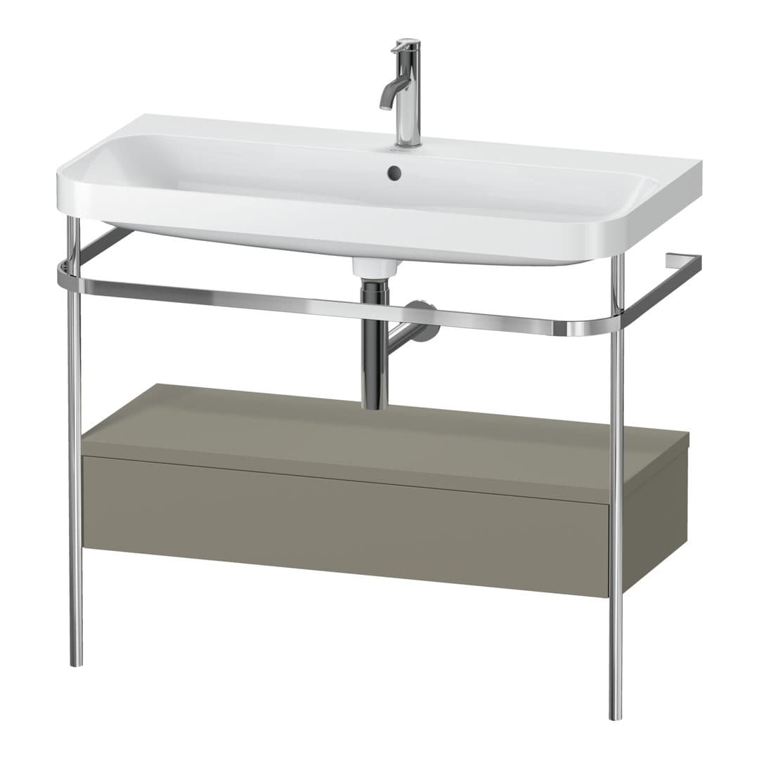 Duravit Happy D.2 – Βάση Νιπτήρα – 975 mm, με νιπτήρα, με συρτάρι, 1 συρτάρι, νιπτήρας κέντρο, έκδοση O, μοντέλο HP4843 – Stone grey Satin Matt, Lacquer (HP4843O9292)