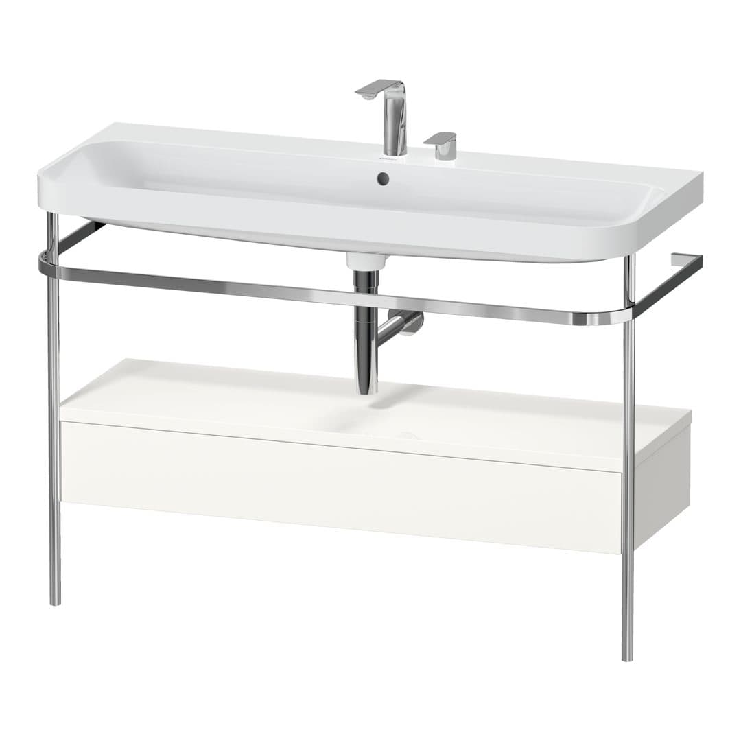 Duravit Happy D.2 – Βάση Νιπτήρα – 1175 mm, με νιπτήρα, με συρτάρι, 1 συρτάρι, νιπτήρας κέντρο, έκδοση E, μοντέλο HP4844 – White High Gloss, Decor (HP4844E22220000)