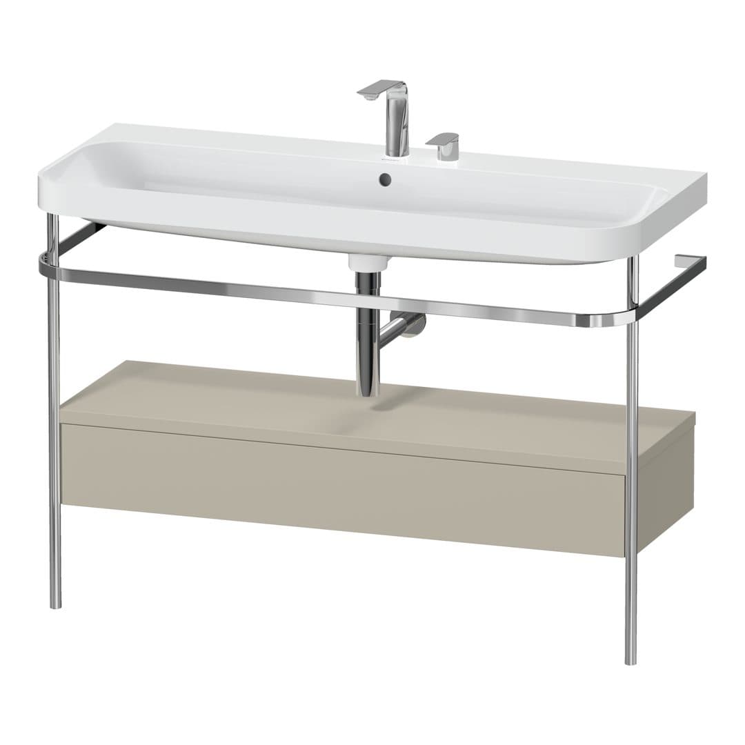 Duravit Happy D.2 – Βάση Νιπτήρα – 1175 mm, με νιπτήρα, με συρτάρι, 1 συρτάρι, νιπτήρας κέντρο, έκδοση E, μοντέλο HP4844 – Taupe Satin Matt, Lacquer (HP4844E60600000)