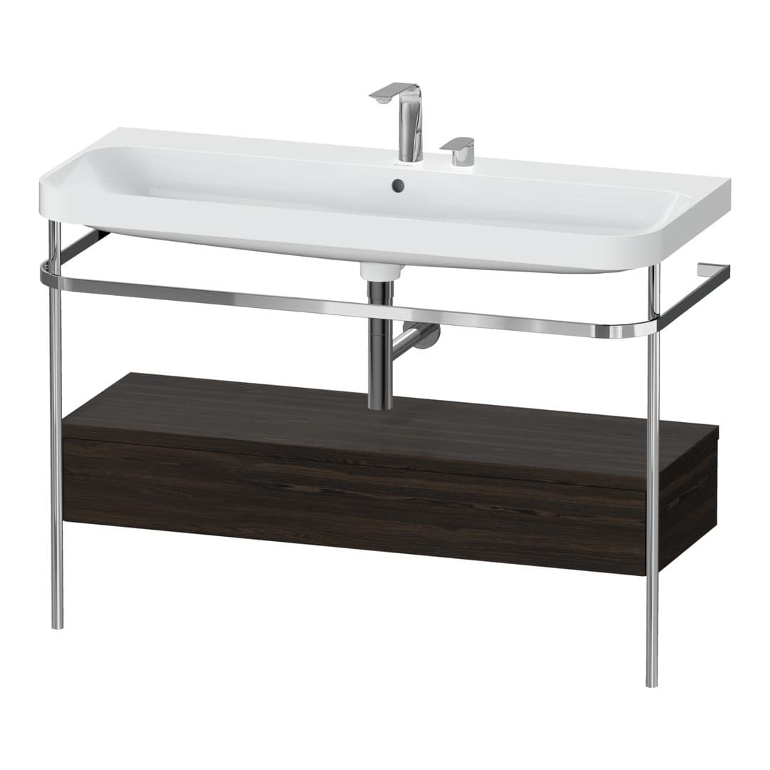 Duravit Happy D.2 – Βάση Νιπτήρα – 1175 mm, με νιπτήρα, με συρτάρι, 1 συρτάρι, νιπτήρας κέντρο, έκδοση E, μοντέλο HP4844 – Brushed walnut Matt, Real wood veneer (HP4844E69690000)