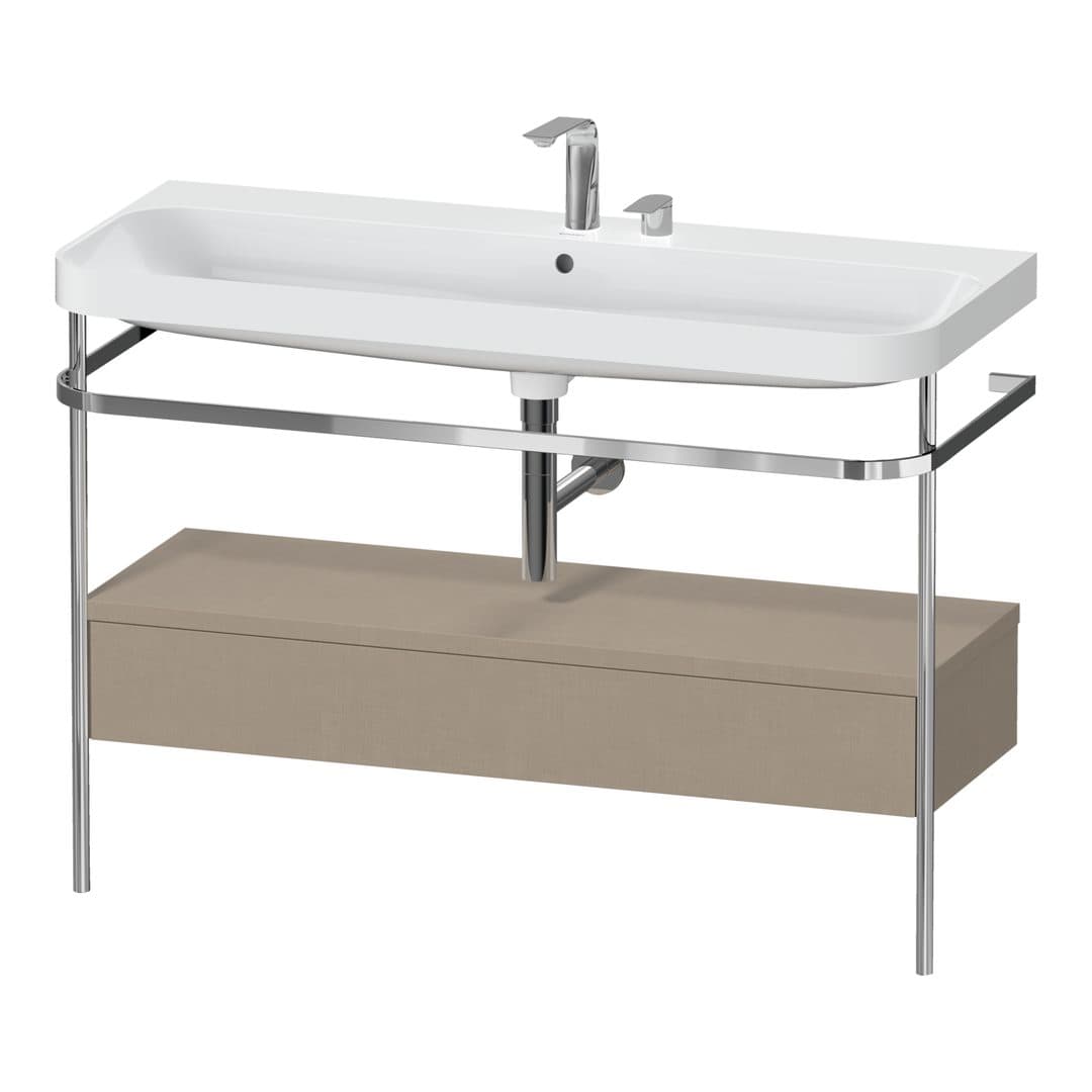 Duravit Happy D.2 – Βάση Νιπτήρα – 1175 mm, με νιπτήρα, με συρτάρι, 1 συρτάρι, νιπτήρας κέντρο, έκδοση E, μοντέλο HP4844 – Linen Matt, Decor (HP4844E75750000)