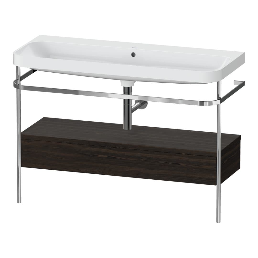 Duravit Happy D.2 – Βάση Νιπτήρα – 1175 mm, με νιπτήρα, με συρτάρι, 1 συρτάρι, νιπτήρας κέντρο, έκδοση N, μοντέλο HP4844 – Brushed walnut Matt, Real wood veneer (HP4844N69690000)